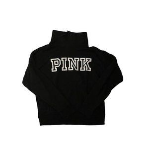 NEW PINK TURTLE NECK FLEECE HOODIE